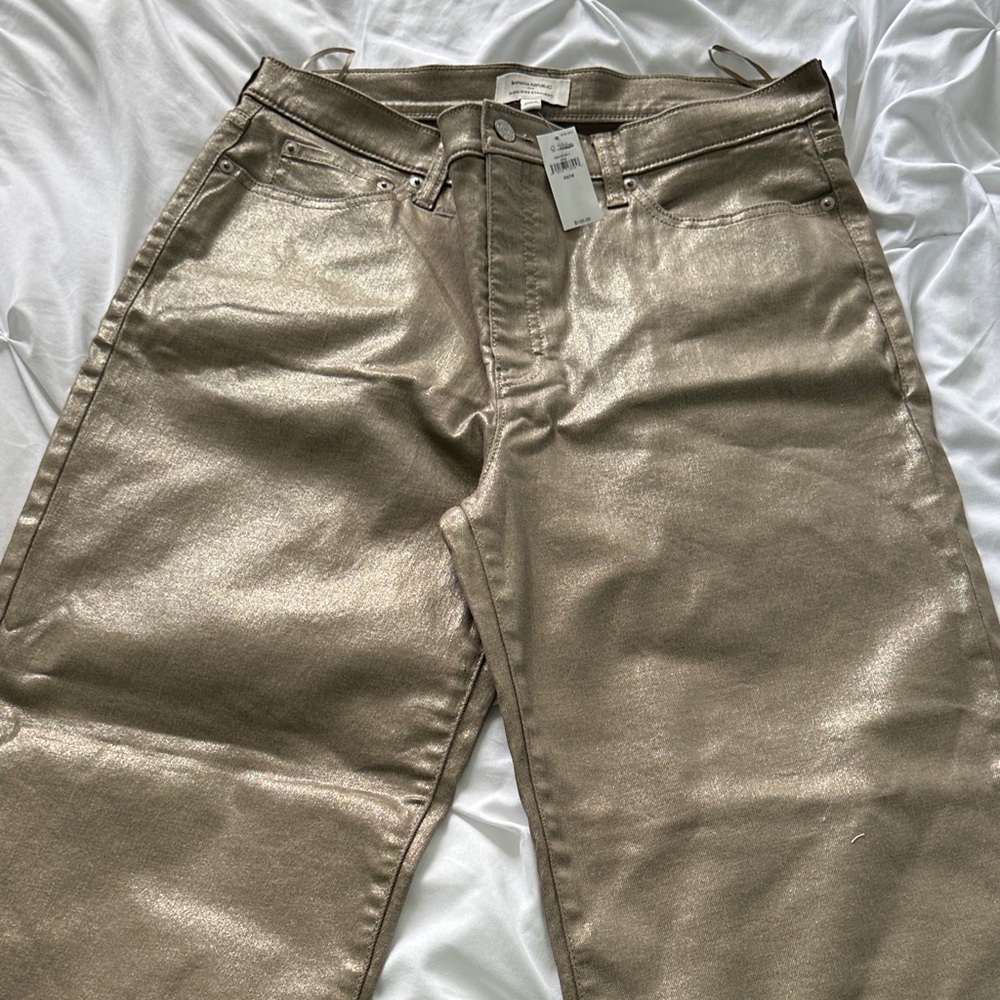 Banana Republic High-Rise Straight Jeans in Taupe Brown